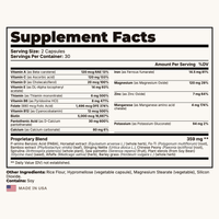 Hair Vitality Follicle Support Supplement Facts panel
