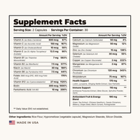 Suppla Daily Foundation Supplement Facts panel
