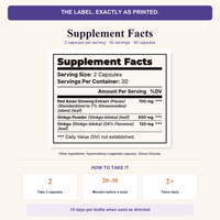 Suppla Ginkgo Biloba and Ginseng Supplement Facts and suggested use