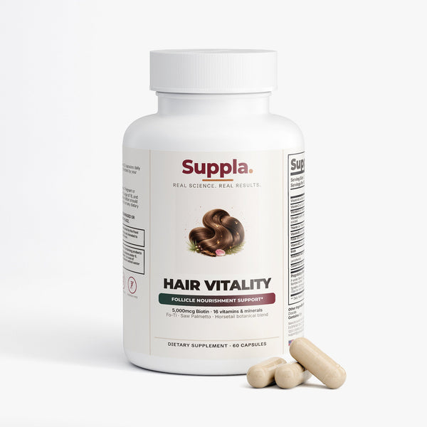 Suppla Hair Vitality Follicle Support supplement bottle