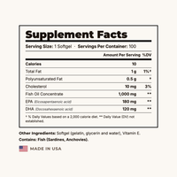 Suppla Marine Omega Supplement Facts panel