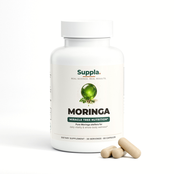 Suppla Moringa, Miracle Tree Nutrition, pure Moringa oleifera, 60 capsules bottle