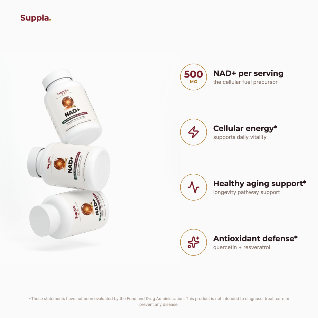 Suppla NAD+ key benefits and dose