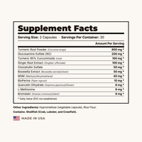 Suppla Prime Turmeric Supplement Facts panel